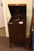 Excelsior oak cabinet gramophone and twenty records inc William Tell, Silent Night, Trains,