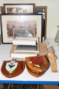 Five military wall plaques, Camberley Group military photographs, Royal Engineers College of Arms,