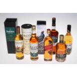 Nine bottles of Scotch whisky including Balvenie, Glenfiddich,