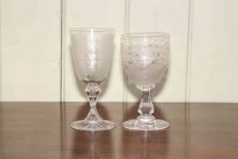 Two engraved goblets.