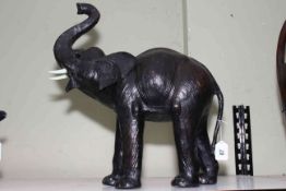 Leather model elephant, 51cm high.