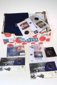 Collection of coin covers by Mercury and presentation packs including The Queens Diamond Jubilee 60