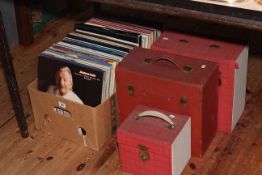 Collection of LP and single records.