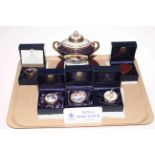 Royal Worcester Heritage Collection vase and five Royal Worcester Connoisseur Collection boxes (6).