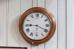 Circular wall clock, the 12inch dial marked AM 1941.