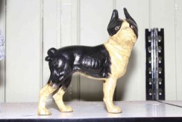 Cast iron Boston Terrier dog, 25cm.