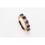 Sapphire and diamond ring, size N.