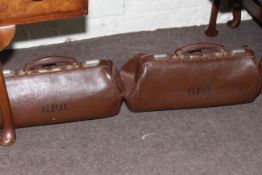 Two vintage GPO Engineers Gladstone bags, Jekyll & Hyde briefcase,