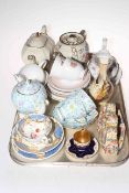 Two Sadler teapots, Susie Cooper and Foley tea china, Royal Winton cruet, etc.