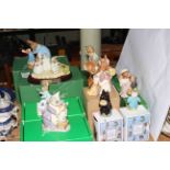 Collection of Beswick and Royal Doulton Beatrix Potter figurines including Duchess 1979,