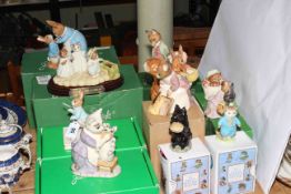 Collection of Beswick and Royal Doulton Beatrix Potter figurines including Duchess 1979,