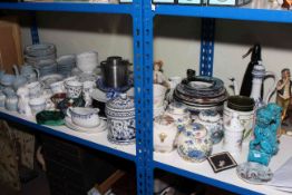 Collection of Wedgwood embossed Queen's Ware, Royal Doulton Coniston and Yorktown, Mason's jars,