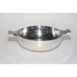 Large Edwardian silver Quaich by Nathan and Hays, Chester 1909, 26cm across including handle.