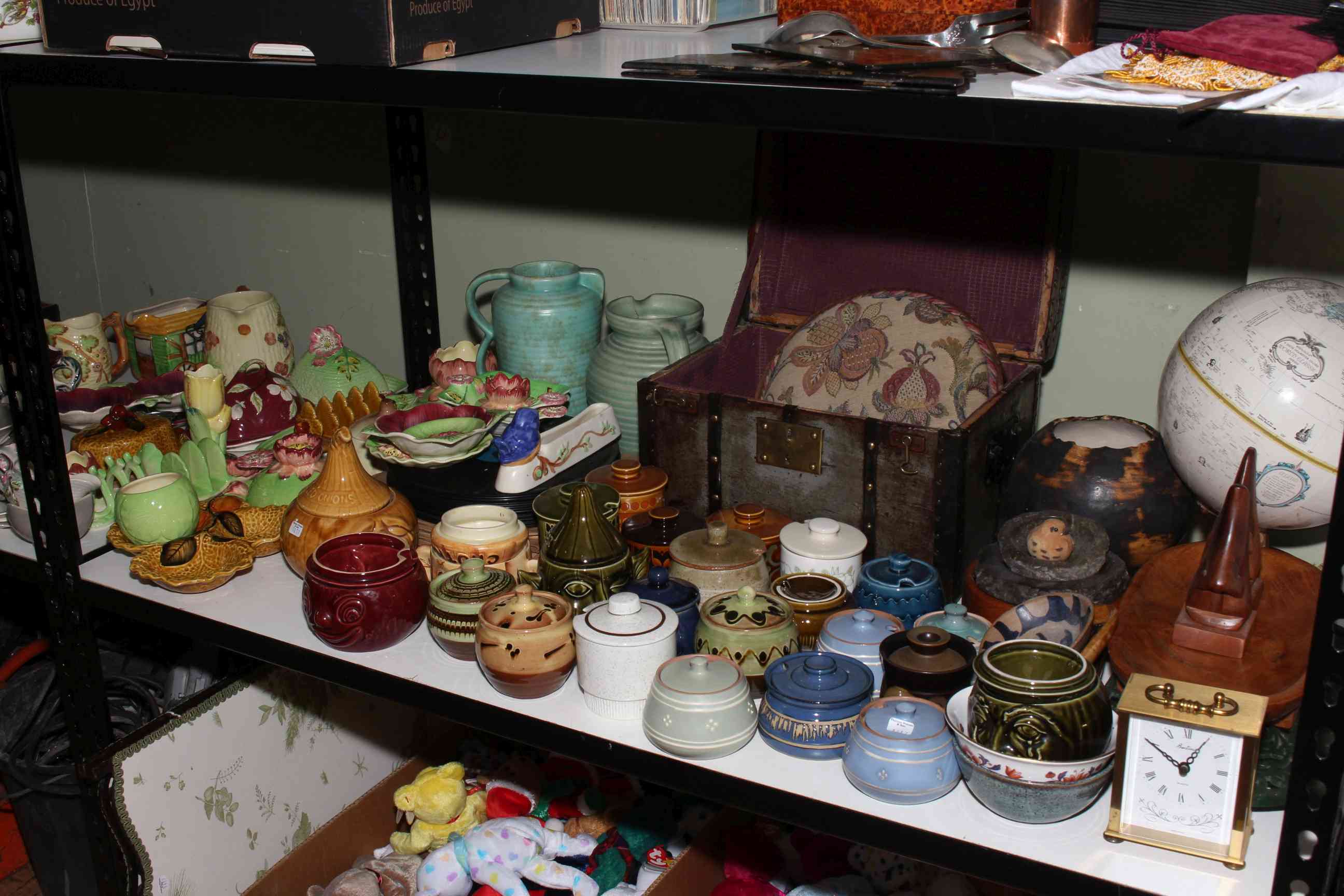 Collection of Staffordshire Shorter & Son Ltd pottery, globe on stand, Sylvac, piano stool, - Image 2 of 2