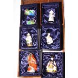 Six Royal Worcester Connoisseur Collection candle snuffers including Emperor and Mandarin with