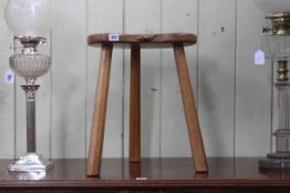 Robert Thompson of Kilburn 'Mouseman' kidney shaped stool, 46cm by 37cm by 28cm.