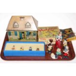 William Crawford & Son Lucy Attwell 'Kiddibics' tin, Noddy & Friends lead figures,