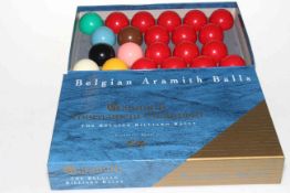 Belgian Aramith billiard balls.