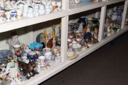 Collection of Victorian porcelain, figurines, glass, Royal Doulton ladies, etc.