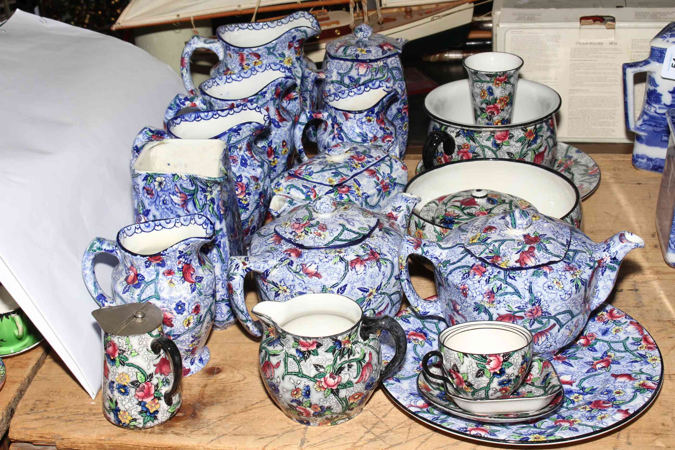 Collection of Maling Chintz ware including teapots, jugs etc, over twenty pieces.