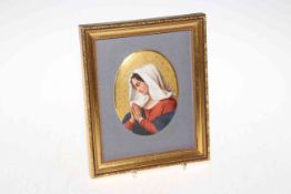 Continental porcelain plaque, framed, 22cm by 18cm.