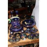Good collection of Maling polychrome lustre ware, eighteen pieces including inkstands, galleon,