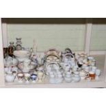 Collection of porcelain egg cruets, Oriental wares, glass, etc.
