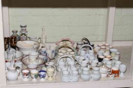 Collection of porcelain egg cruets, Oriental wares, glass, etc.