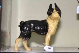 Cast iron Boston Terrier dog, 25cm.