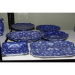 Maling North East Coast Exhibition pieces comprising tazza, pair shaped oval dishes,