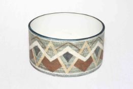 Troika bowl, marked TROIKA and monogram possibly Jane Fitzgerald, 17cm diameter.