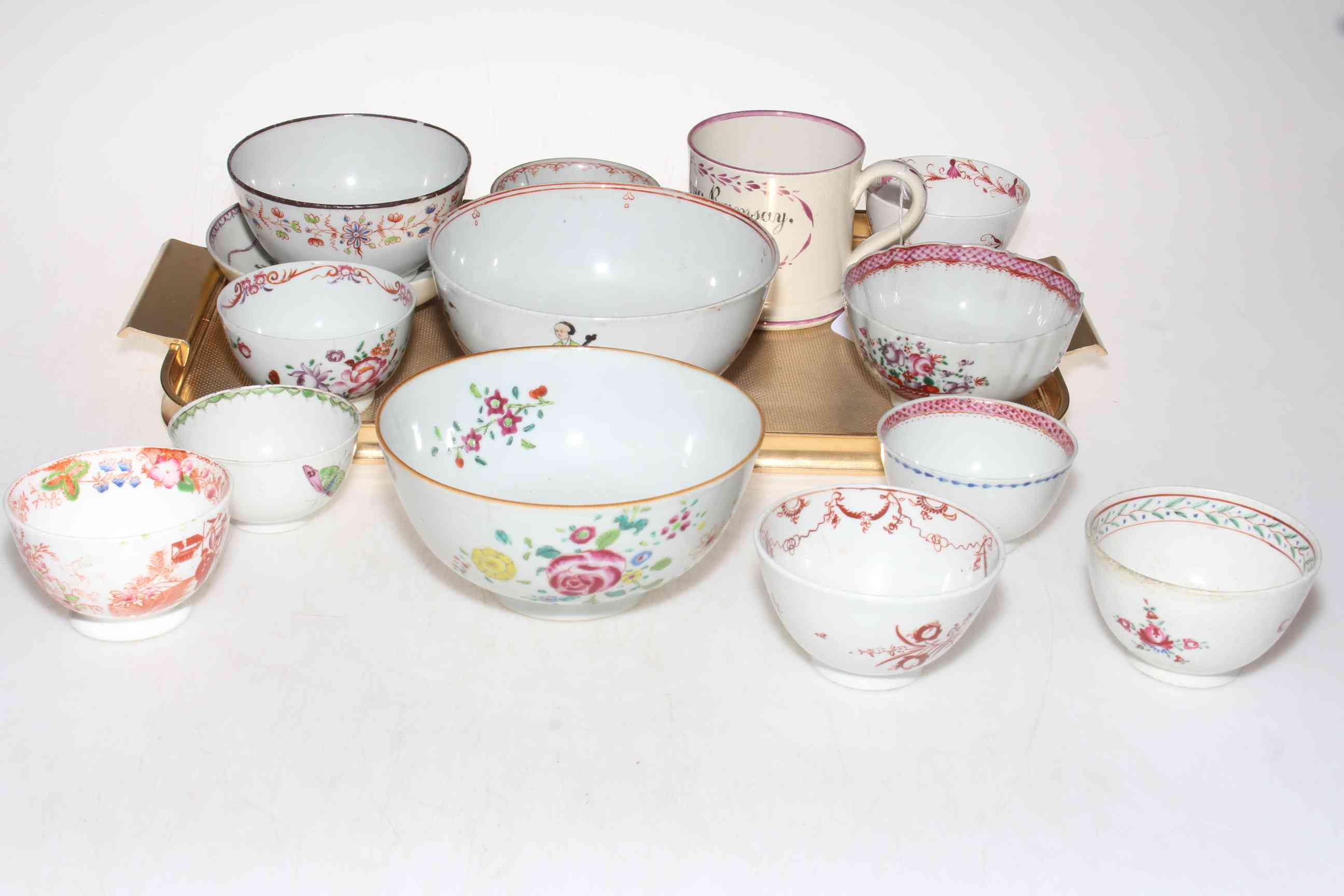 Early 20th Century Newhall Pottery bowls, tea bowls, lustre mug, etc.