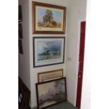 Collection of five framed prints including David Shepherd, Life Goes On,