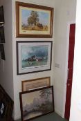 Collection of five framed prints including David Shepherd, Life Goes On,