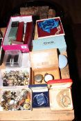 Collection of costume jewellery, silver pocket watch, etc.