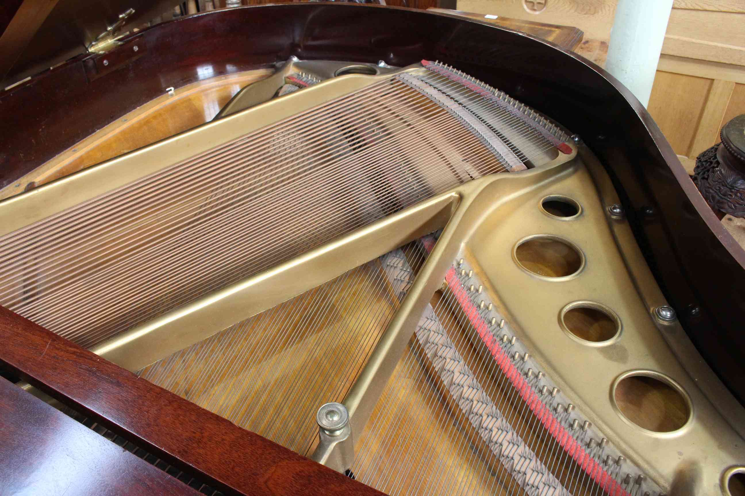 Steck mahogany cased baby grand piano, possible Serial No. 32583. - Image 2 of 3