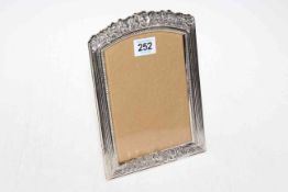 Continental silver easel photograph frame, 21.5cm by 15.5cm.