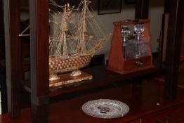 Sewing box, prints, mirrors, ship, tantalus, lamp, etc.