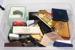 Box of mostly wristwatches, but some jewellery.