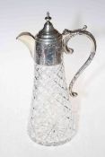 Silver mounted claret jug with engraved decoration, Birmingham 1972, 32cm.