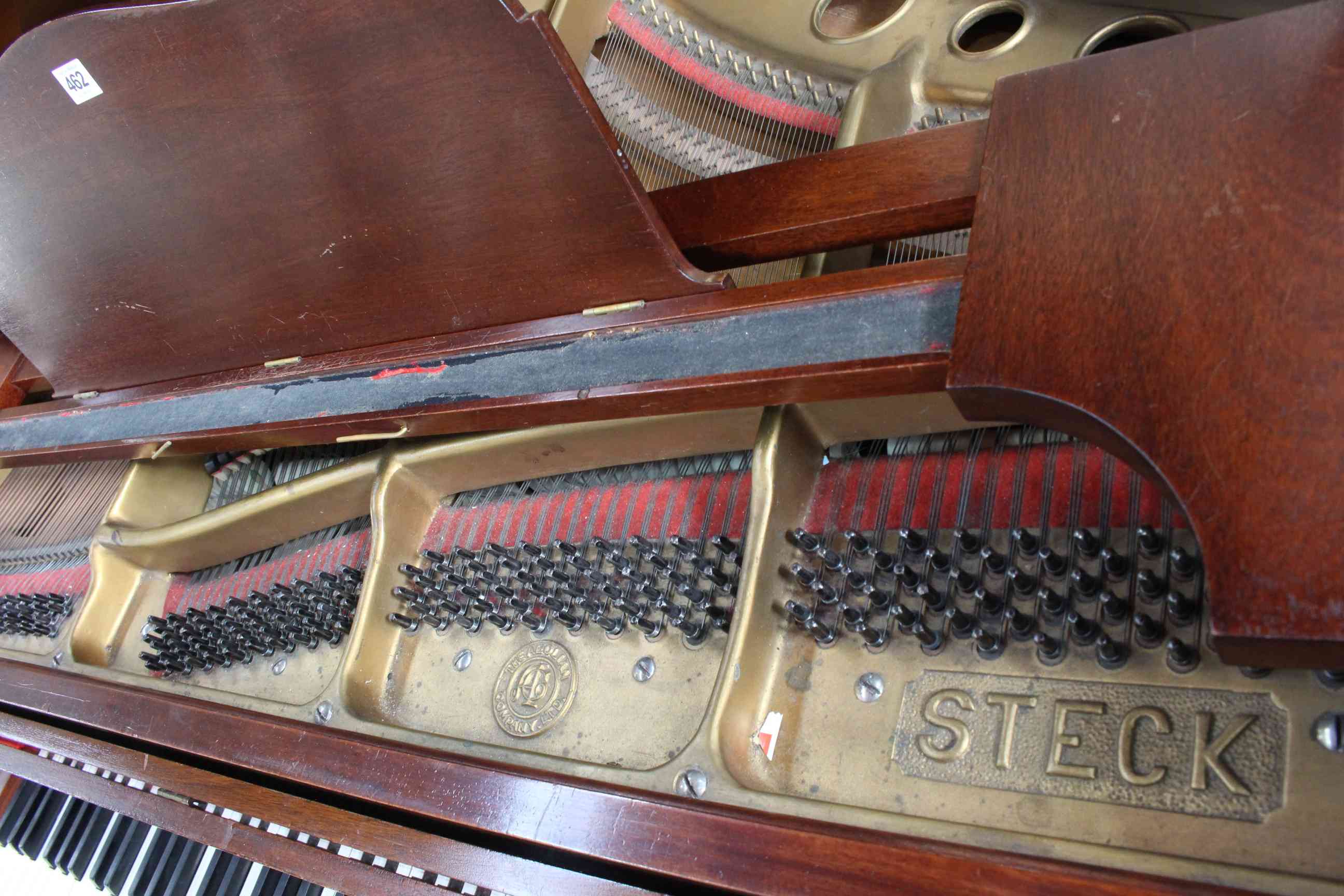 Steck mahogany cased baby grand piano, possible Serial No. 32583. - Image 3 of 3