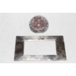 Silver frame for Royal Tank Corps, and Paul Yaset Royal Engineers paperweight (2).