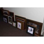 Collection of twenty eight framed pictures including E. Williams, signed artwork.