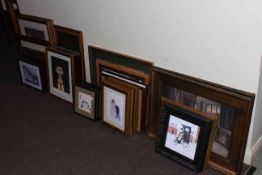 Collection of twenty eight framed pictures including E. Williams, signed artwork.