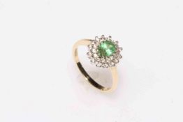 14k gold gem set ring, size N.