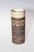 Troika cylindrical vase, marked TROIKA and monogram for possibly Linda Hazel, 20.5cm.