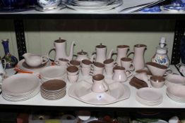 Poole Pottery table service and table lamp, approximately 70 pieces.