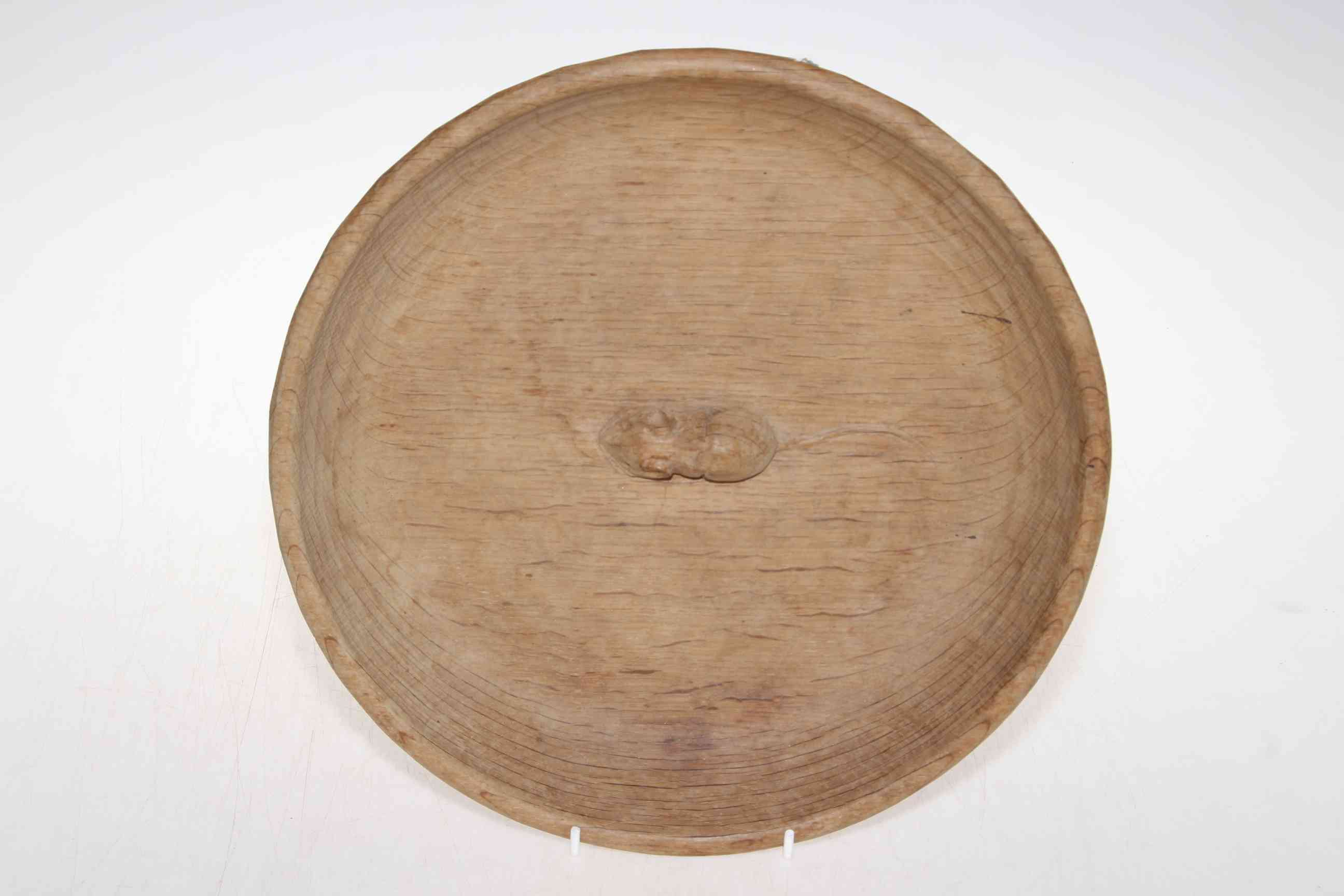 Mouseman fruit bowl, 29.5cm diameter.