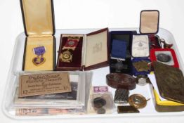 1914 WWI Princess Mary Christmas tin, North East Coast 1929 Exhibition real photos, mining badges,