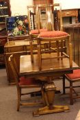 1930s/40s six piece oak dining suite comprising two door sideboard,